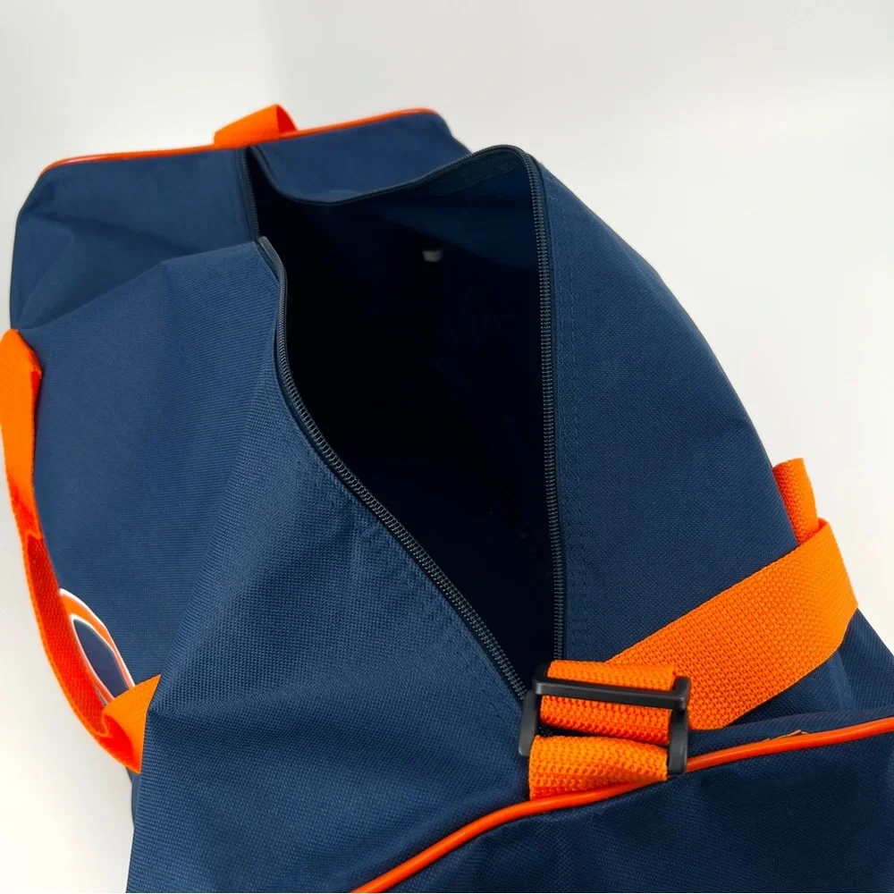 Vtg Chicago Bears Miller Lite Promo Duffel Bag Navy Orange Football Gym NFL Y2K